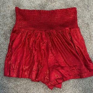 TCEC red shimmer shorts